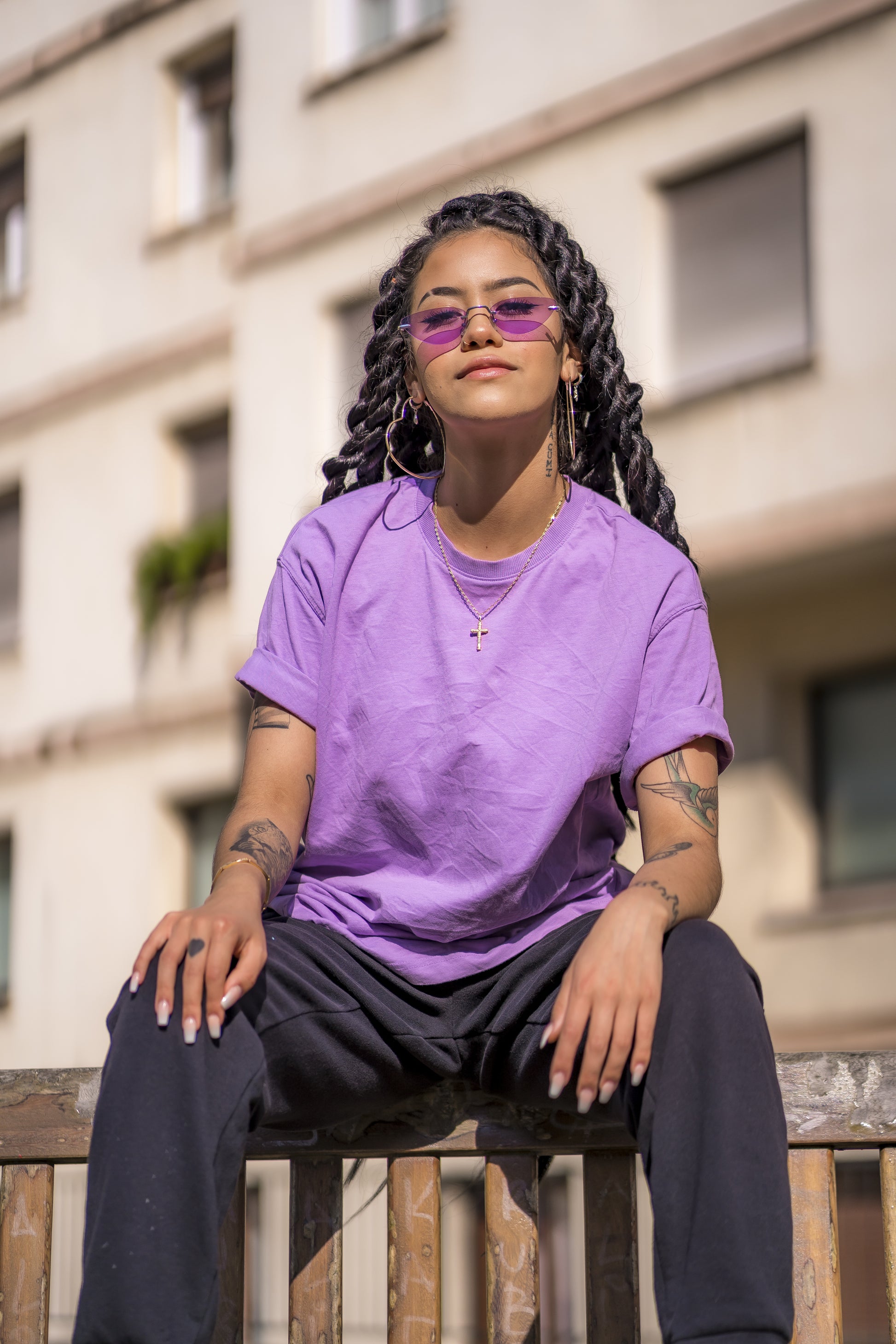 Polera Oversize Unisex Color Lavanda